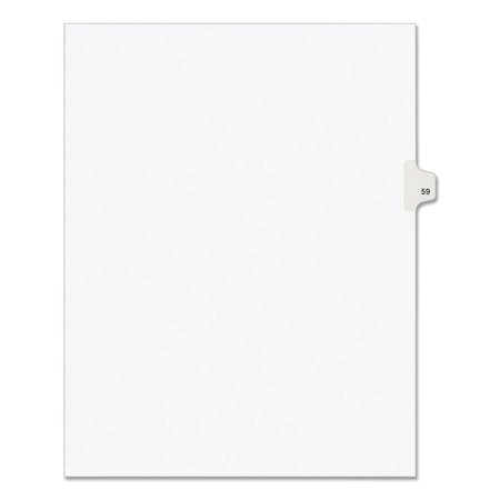 AVERY DENNISON Numerical Index Tab-59, 8-1/2 x 11", White, PK25 01059